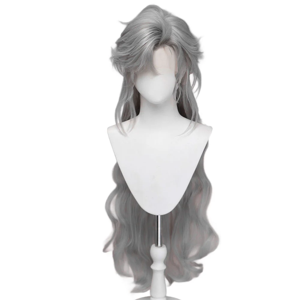 【Normal Ver Ready For Ship】【Front Lace】DokiDoki Game Love and Deepspace Cosplay Sylus Wig Long Curly Silver Hair Silverwing Fiend - Image 14
