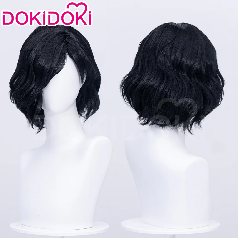 【Ready For Ship】DokiDoki Game Men Cosplay Wig Short Curly Black Hair