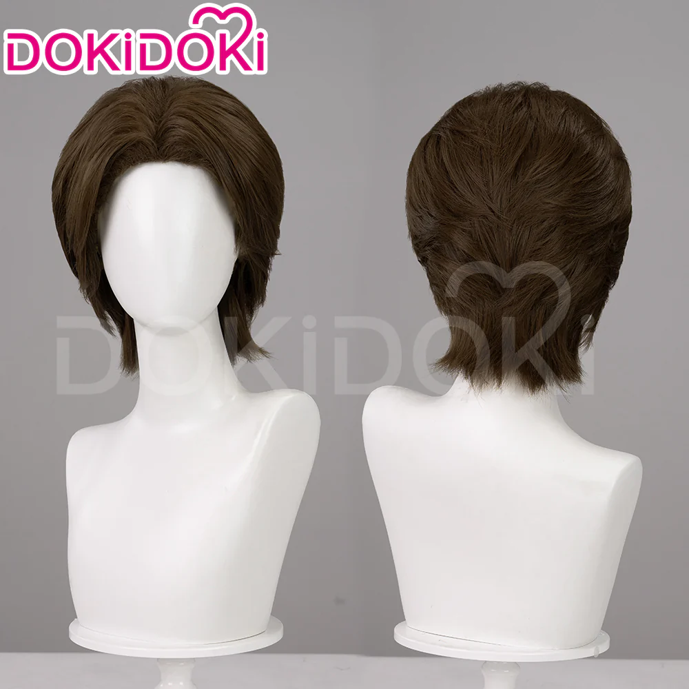 【Ready For Ship】DokiDoki Game Mouthwashing Cosplay Jimmy Wig Short Straight Brown Hair