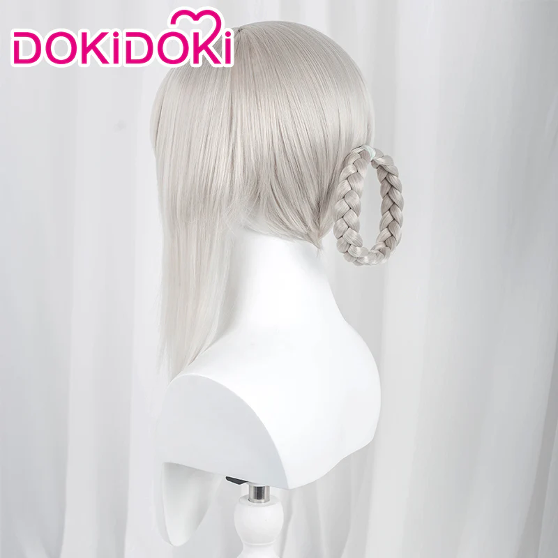 【Ready For Ship】DokiDoki Game Cosplay Wig Women Long Silver Hair - Image 4
