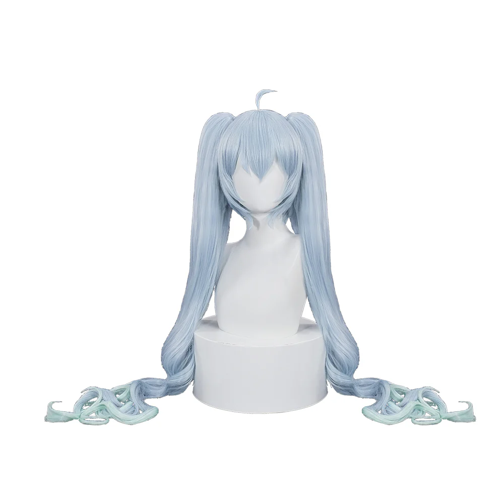 【Ready For Ship】DokiDoki Game Snow Wig Long Blue Hair - Image 5