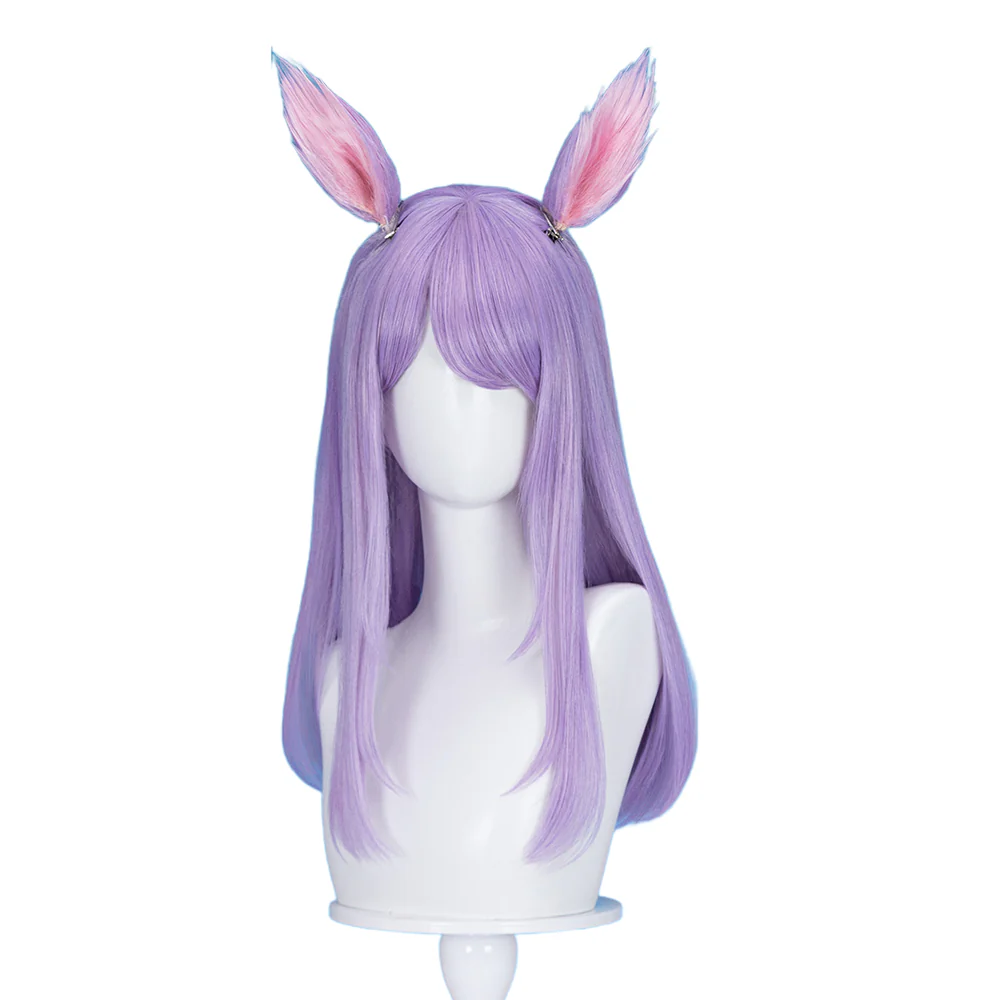 【Ready For Ship】DokiDoki Game Cosplay Wig Long Straight Purple Hair - Image 5