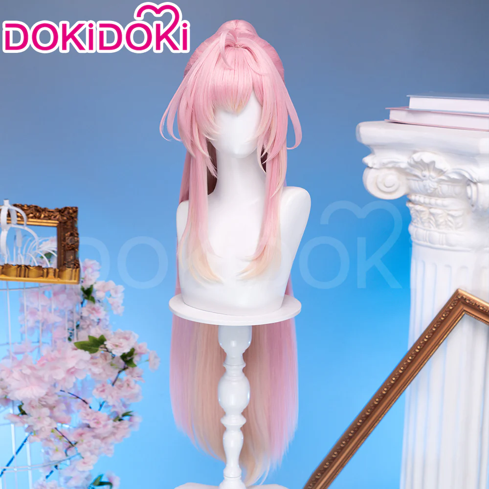 【Ready For Ship】DokiDoki Game Wuthering Waves Cosplay Aemeath Wig Long Straight Pink Ponytail Gradient Dyeing Hair - Image 5