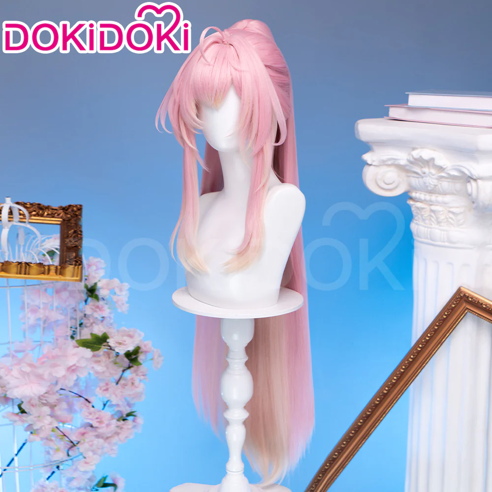 【Ready For Ship】DokiDoki Game Wuthering Waves Cosplay Aemeath Wig Long Straight Pink Ponytail Gradient Dyeing Hair - Image 6