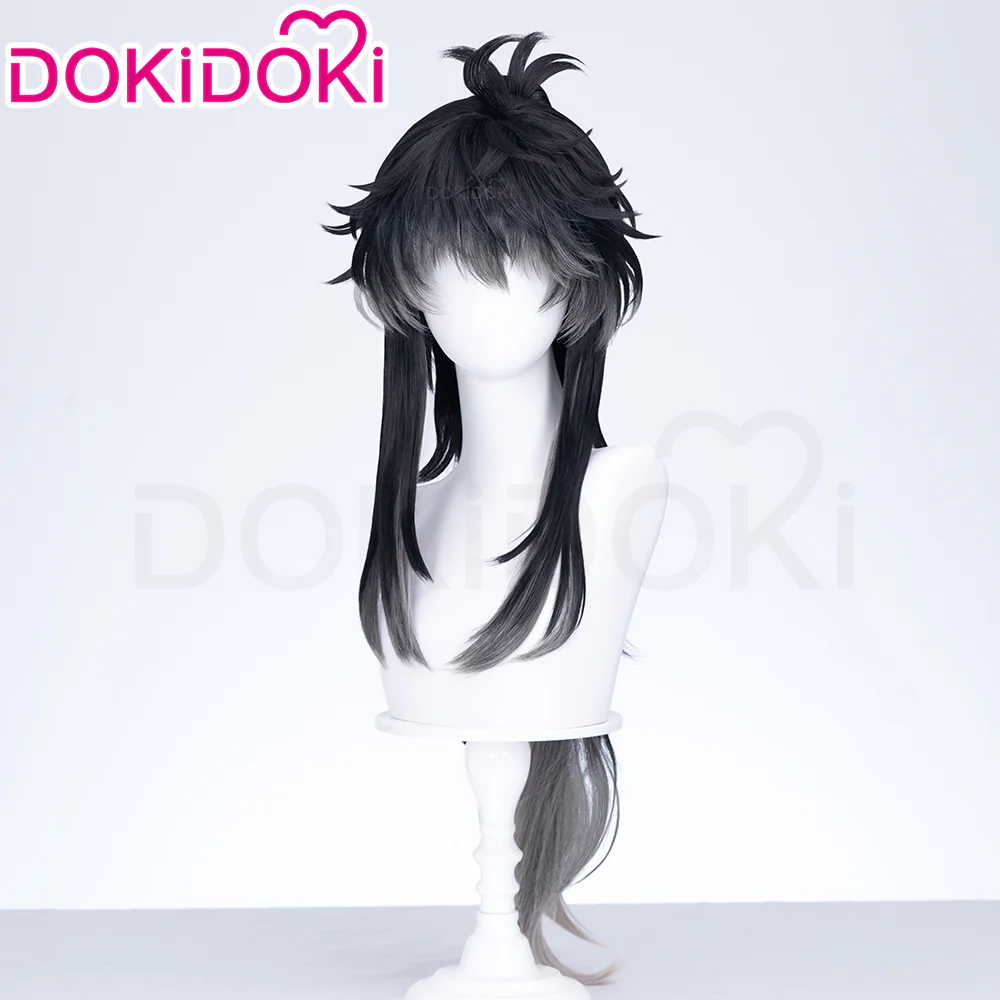 【Ready For Ship】DokiDoki Game Wuthering Waves Cosplay Qiuyuan Wig Long Curly Black Gray Gradient Hair Qiu Yuan - Image 2