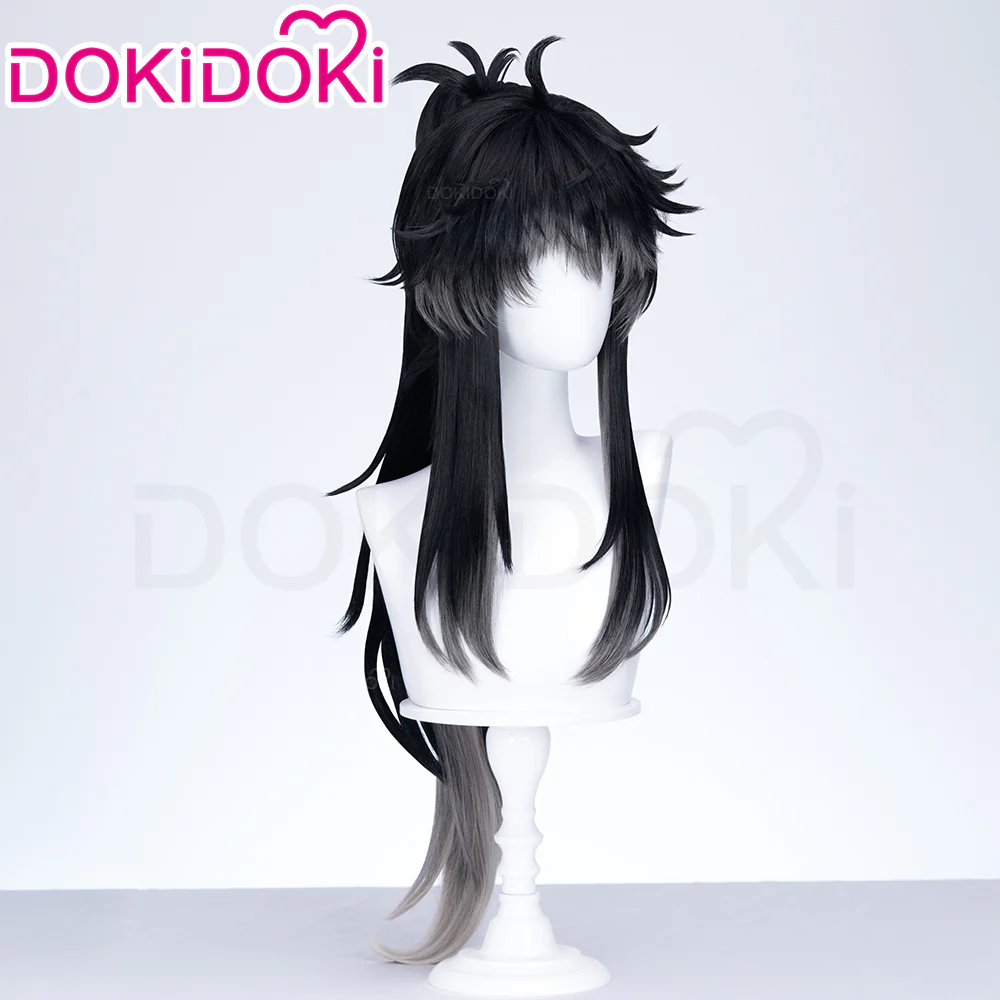 【Ready For Ship】DokiDoki Game Wuthering Waves Cosplay Qiuyuan Wig Long Curly Black Gray Gradient Hair Qiu Yuan - Image 3