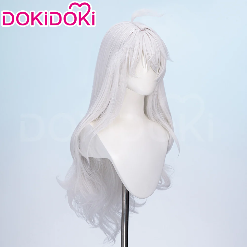【Ready For Ship】DokiDoki Game Wuthering Waves Cosplay Zani Cosplay Wig / Horns / Earrings Ear Clips Ear Accessories Long Curly Silver Hair - Image 10