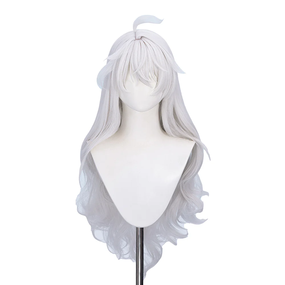 【Ready For Ship】DokiDoki Game Wuthering Waves Cosplay Zani Cosplay Wig / Horns / Earrings Ear Clips Ear Accessories Long Curly Silver Hair - Image 11