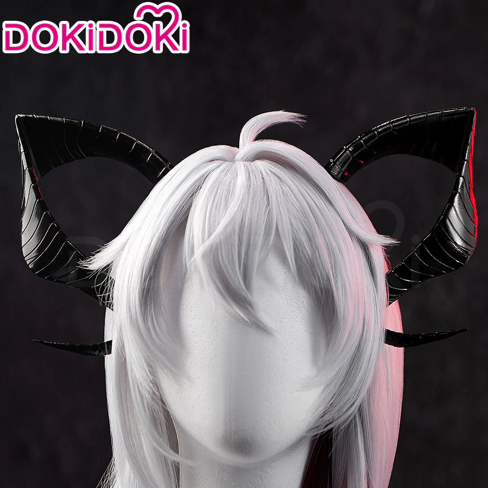 【Ready For Ship】DokiDoki Game Wuthering Waves Cosplay Zani Cosplay Wig / Horns / Earrings Ear Clips Ear Accessories Long Curly Silver Hair - Image 12