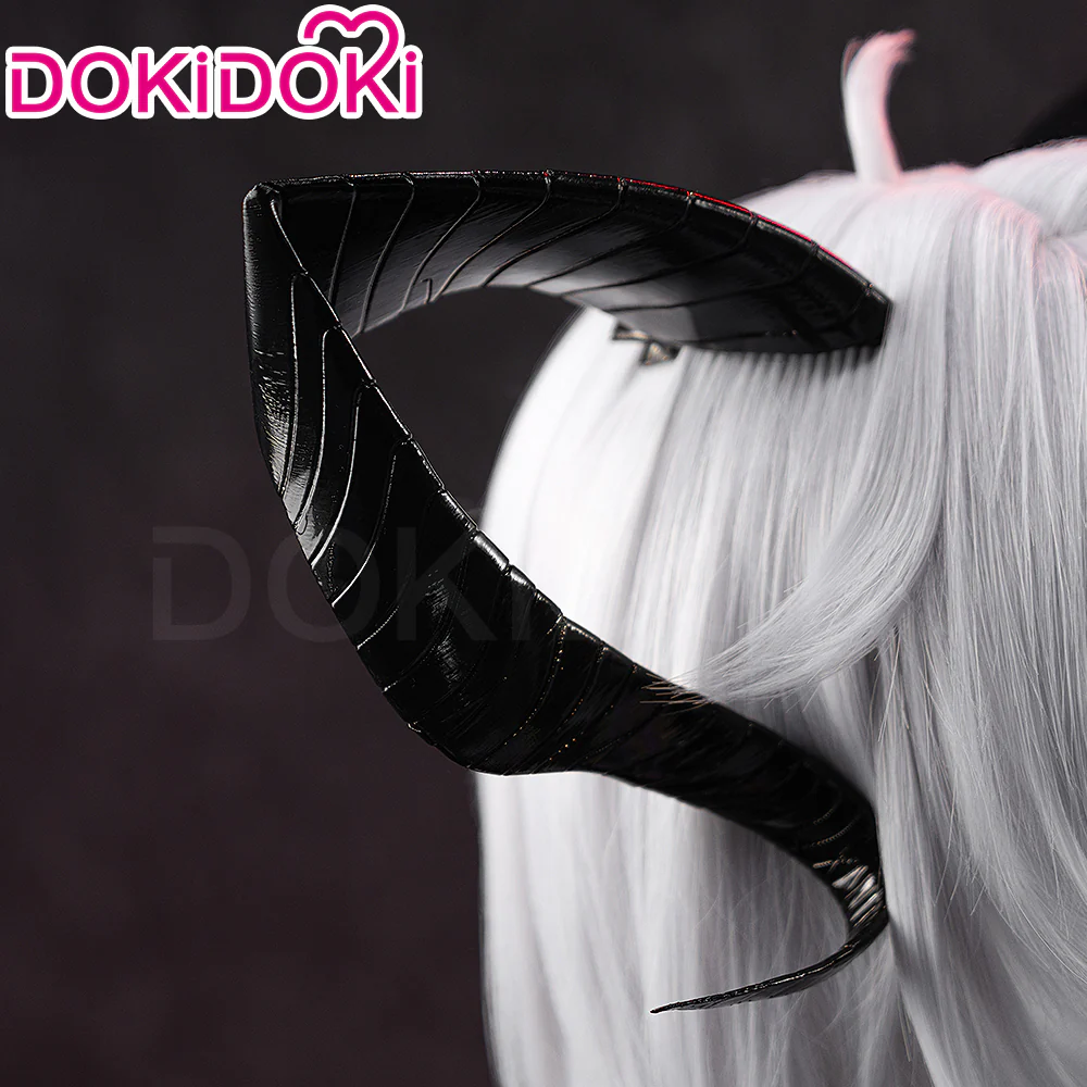 【Ready For Ship】DokiDoki Game Wuthering Waves Cosplay Zani Cosplay Wig / Horns / Earrings Ear Clips Ear Accessories Long Curly Silver Hair - Image 13