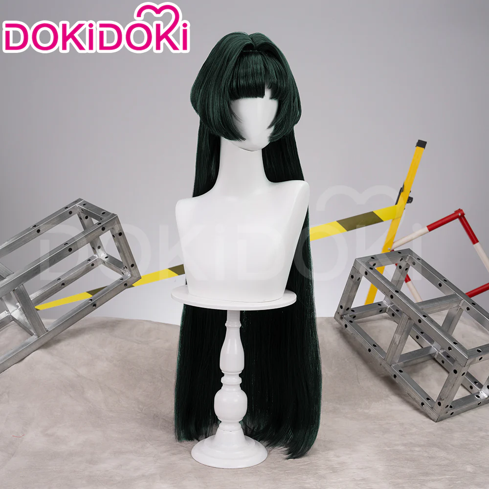 【Wig Ready For Ship】DokiDoki Game Zenless Zone Zero Cosplay Astra Yao Wig / Earrings / Ear Clips Long Straight Black / Green Hair ZZZ Yao Jiayin - Image 9