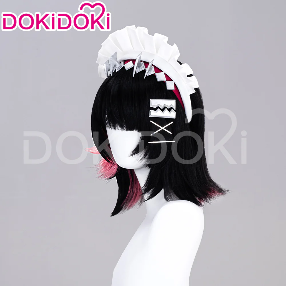 【Partially Ready For Ship】DokiDoki Game Zenless Zone Zero Cosplay  Ellen Joe Wig / Hair Clip / Earring / Hairband Short Black Red Highlight Hair - Image 12