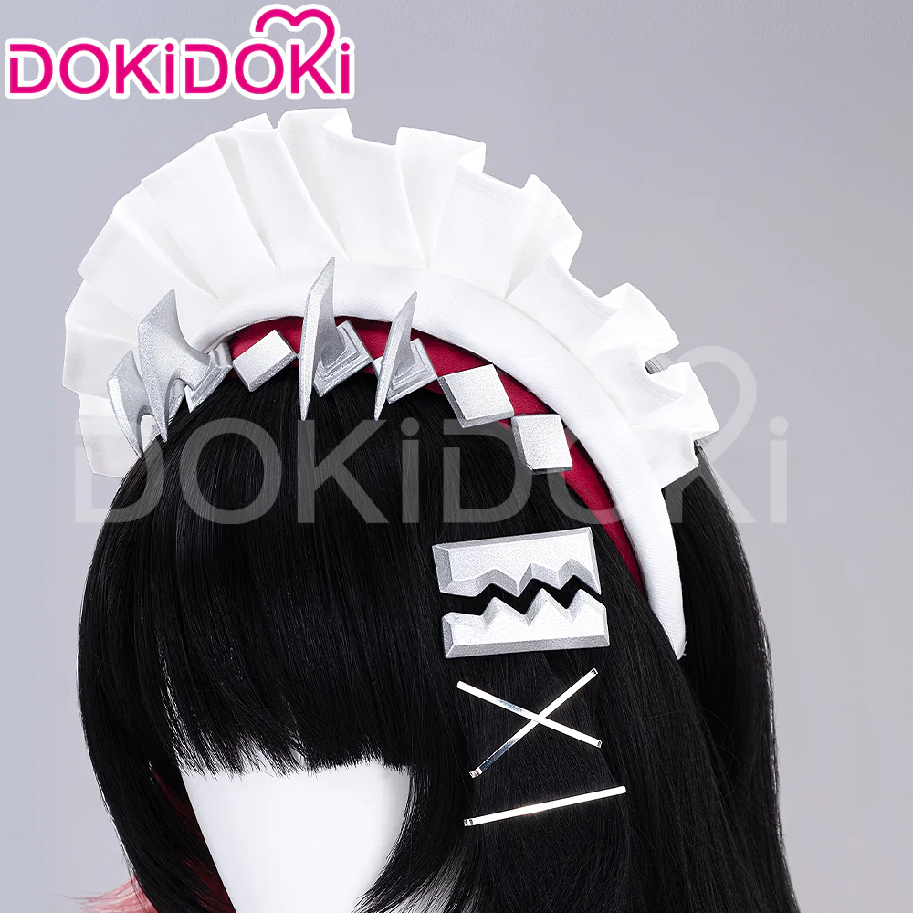 【Partially Ready For Ship】DokiDoki Game Zenless Zone Zero Cosplay  Ellen Joe Wig / Hair Clip / Earring / Hairband Short Black Red Highlight Hair - Image 13