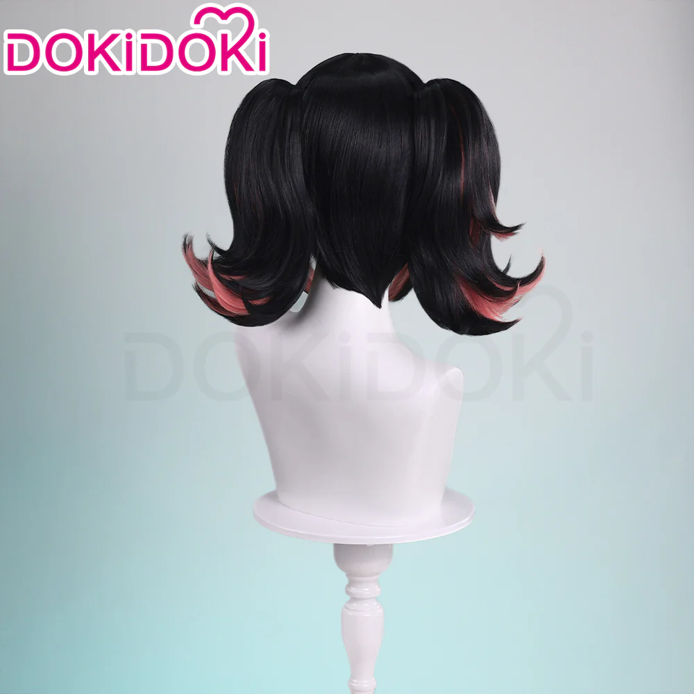 DokiDoki Game Zenless Zone Zero Cosplay Virtual Idol Wig Short Straight Black Pink Double Tail Hair - Image 5