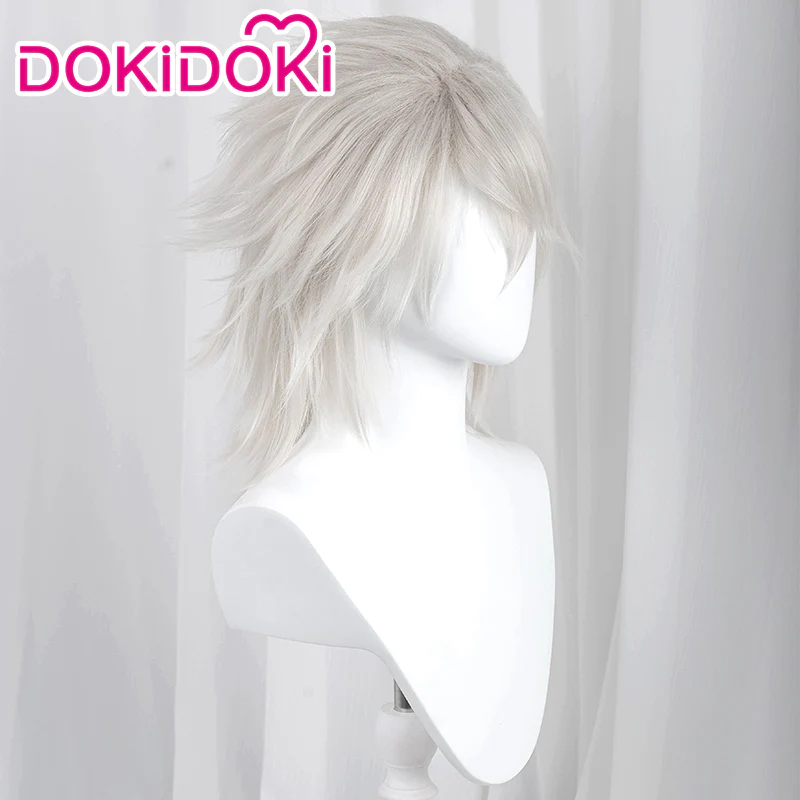 【Ready For Ship】DokiDoki Game Cosplay Wig Men Short Silver Hair Brother - Image 3