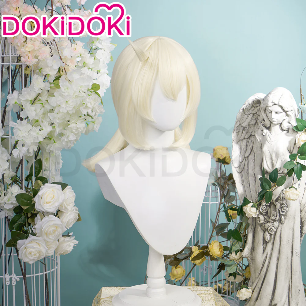 【Ready For Ship】DokiDoki GenShin Impact Cosplay Wig Klee Short Straight White Hair Women - Image 2