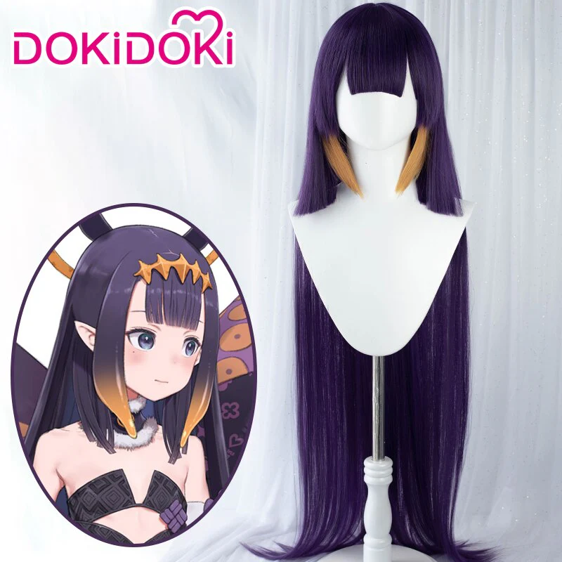 【Ready For Ship】DokiDoki Hololive English Cosplay Ninomae Ina’nis Wig Cute Women Long Purple Straight