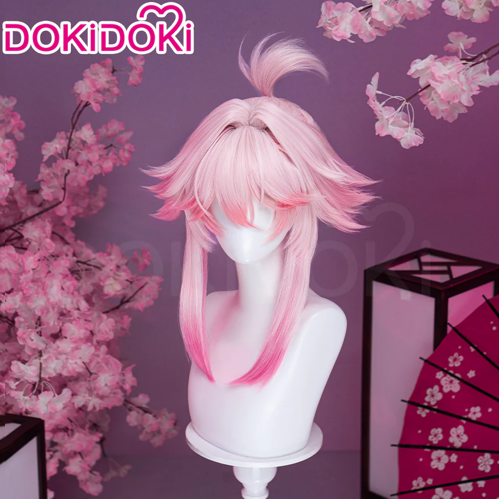DokiDoki Honkai: Star Rail Cosplay Evanescia Wig Long Pink Gradient Hair Planarcadia - Image 3