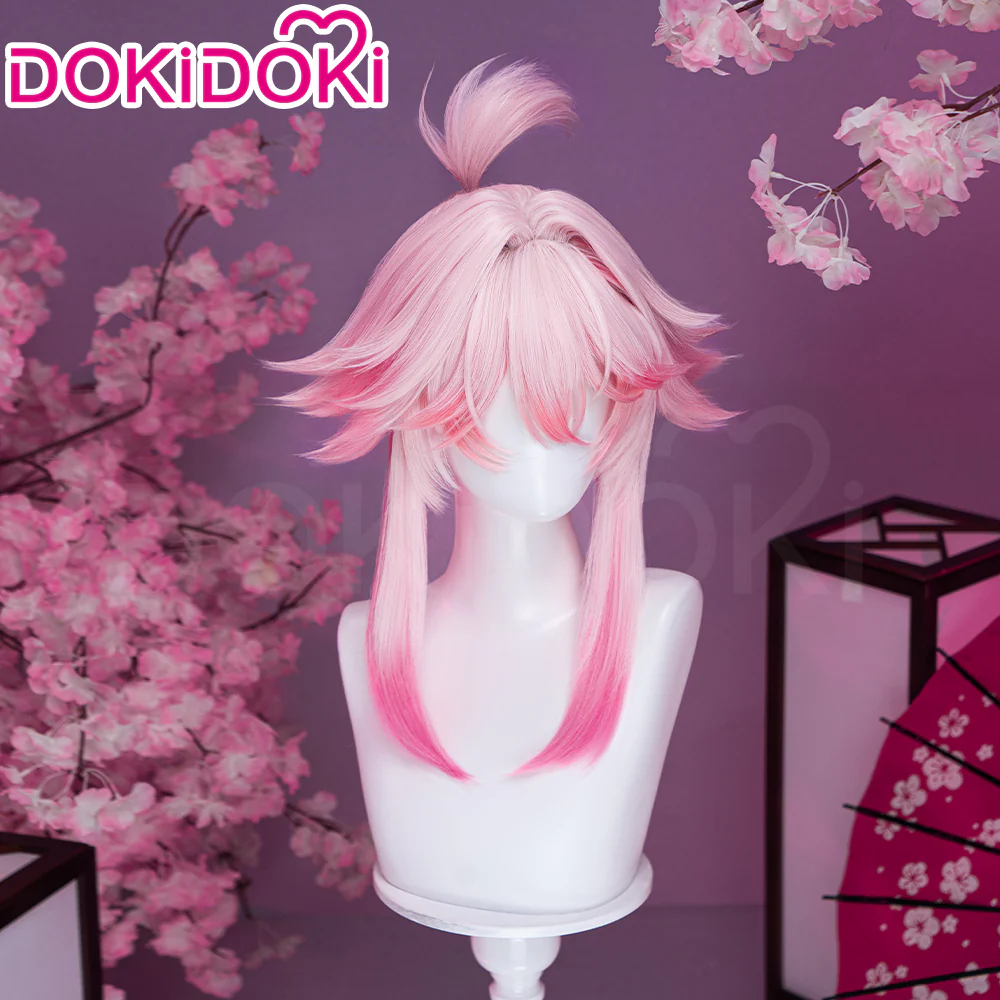 DokiDoki Honkai: Star Rail Cosplay Evanescia Wig Long Pink Gradient Hair Planarcadia - Image 4