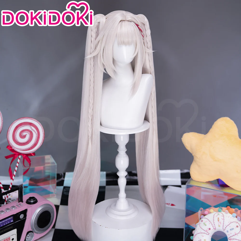 DokiDoki Honkai: Star Rail Cosplay Sparxie Wig Long Straight Silver Hair Twin Tails Sparkle SP Planarcadia - Image 6