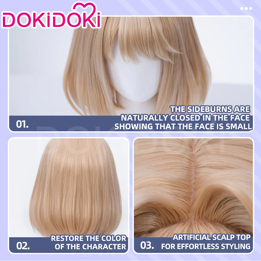 【Ready For Ship】DokiDoki Manga Anime I Want to Love You Till Your Dying Day Cosplay Sheena Totsuki Wig Short Straight Light Brown Hair - Image 4
