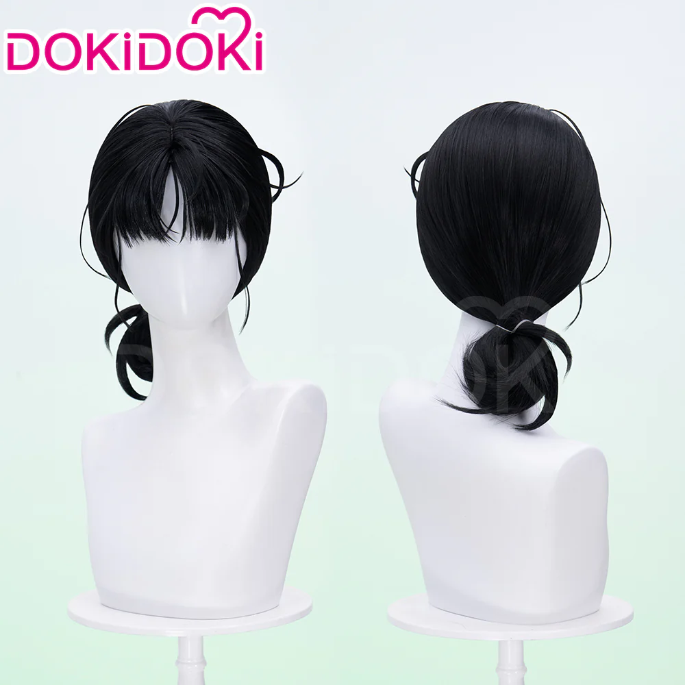 【Ready For Ship】DokiDoki Manga The Guy She Was Interested In Wasn't a Guy at All Cosplay Mitsuki Koga Cosplay Wig Long Light Black Bun Hair Green Yuri