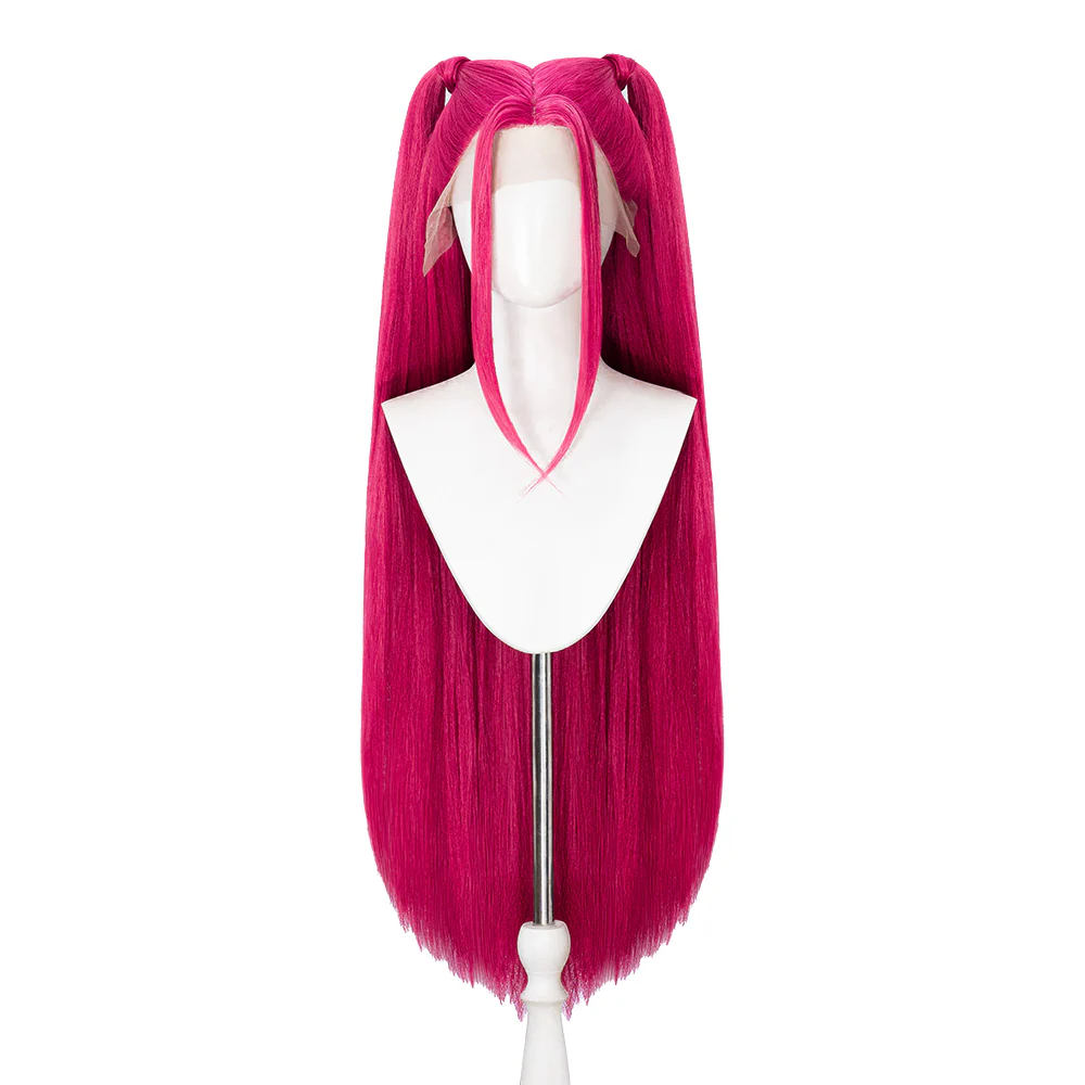【US/EU LOCAL SHIPPING 】DokiDoki Movie Anime Cosplay Women Wig Long Pink Straight Hair Two Ponytails - Image 6