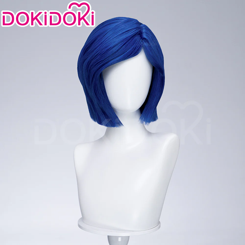 【Ready For Ship】DokiDoki Movie Anime Cosplay Women Wig Short Straight Blue Hair - Image 3