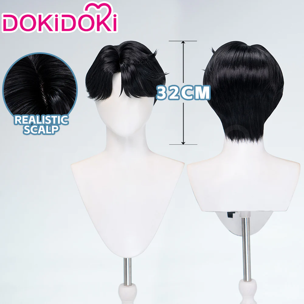 【Ready For Ship】【Last Batch】DokiDoki Movie Anime Cosplay Men Wig  / Tattoo / Ear Clips / Earrings / Glasses Short Black Hair - Image 11