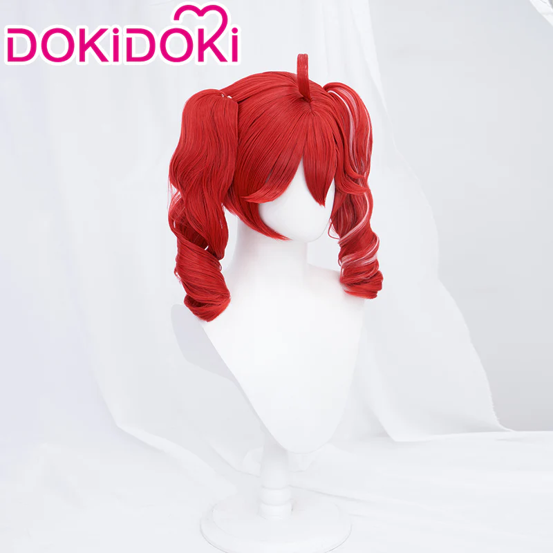 【Ready For Ship】DokiDoki Project DIVA 2nd Cosplay Wig Long Curly Red Pink - Image 3