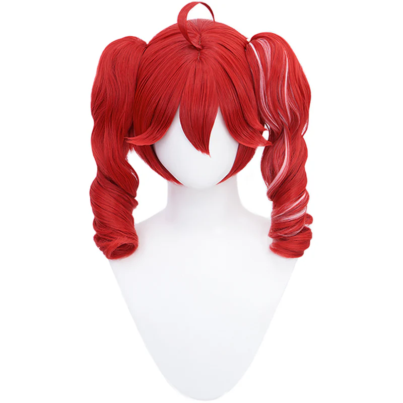 【Ready For Ship】DokiDoki Project DIVA 2nd Cosplay Wig Long Curly Red Pink - Image 5