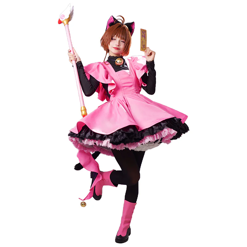 【In Stock】DokiDoki-R Anime Card Captor Sakura Cosplay Kinomoto Sakura Costume Cute Black Cat Suit Women THE THUNDER Cardcaptor Sakura - Image 7