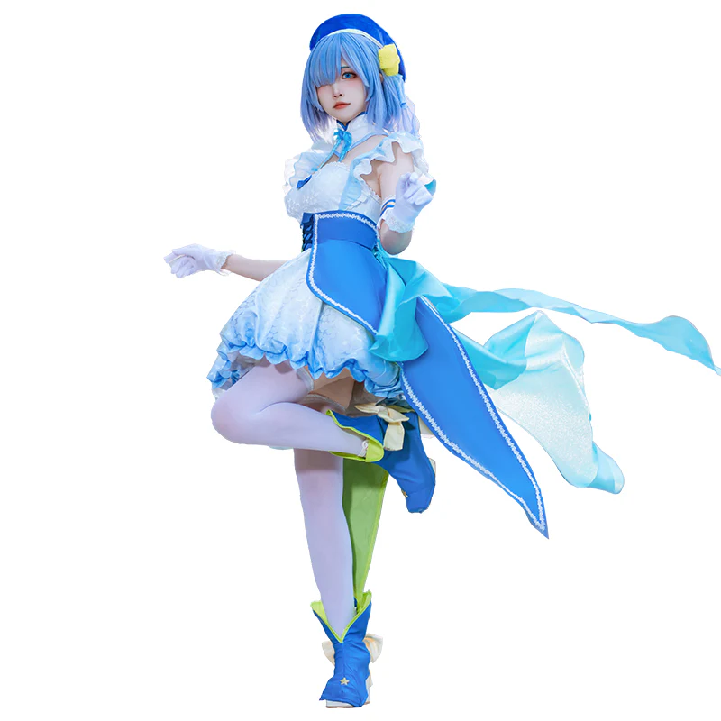 【Partial Size Ready For Ship】【In Stock】【Last Batch】DokiDoki-R Anime Cosplay Blue Pink Costume Magical Girl - Image 11