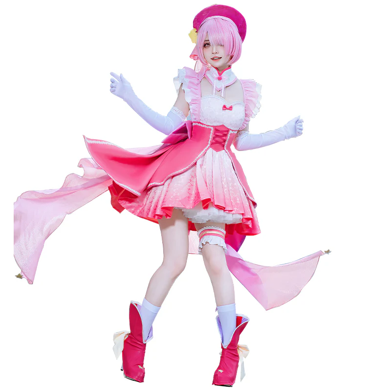 【Partial Size Ready For Ship】【In Stock】【Last Batch】DokiDoki-R Anime Cosplay Blue Pink Costume Magical Girl - Image 6