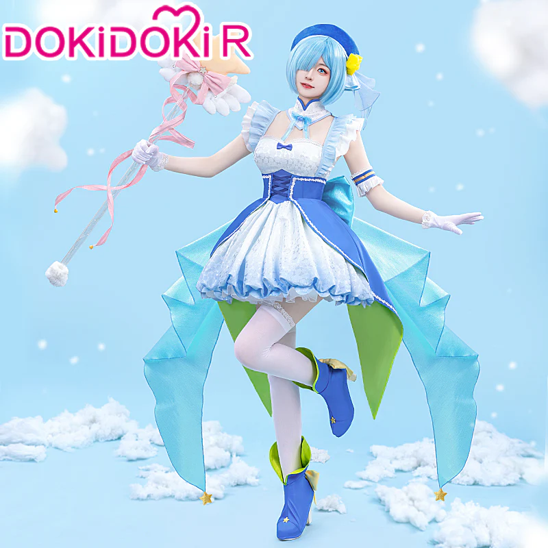 【Partial Size Ready For Ship】【In Stock】【Last Batch】DokiDoki-R Anime Cosplay Blue Pink Costume Magical Girl - Image 7