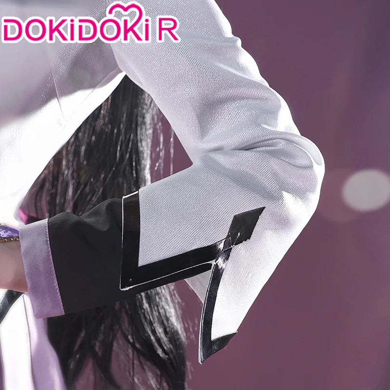 【Partial Size In Stock】DokiDoki-R Anime Cosplay Cosplay Costume Grey Purple Battle Dress - Image 4
