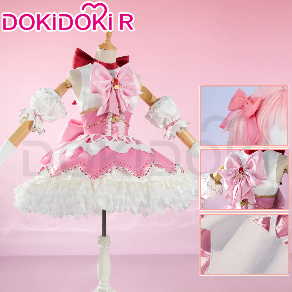 DokiDoki-R Anime Cosplay Pink And White Costume Dress Battle Suit