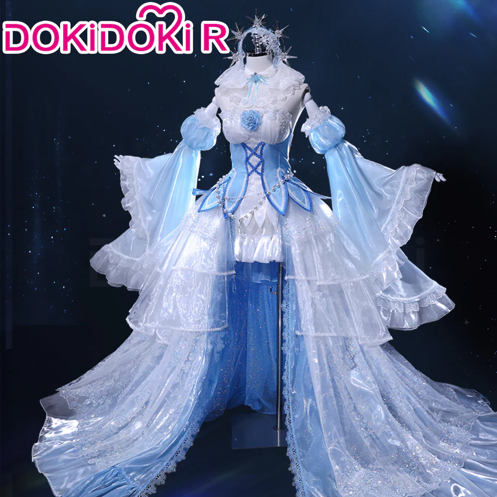 DokiDoki-R Anime Cosplay Costume Blue White Dress Crystal Dress Ver - Image 2