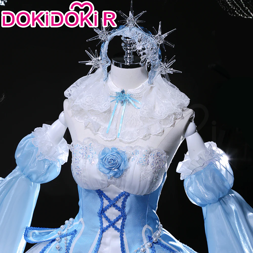 DokiDoki-R Anime Cosplay Costume Blue White Dress Crystal Dress Ver - Image 3