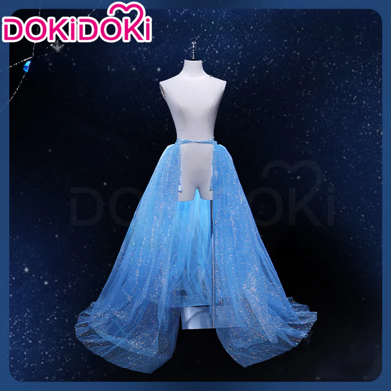 DokiDoki-R Anime Cosplay Costume Blue White Dress Crystal Dress Ver - Image 7