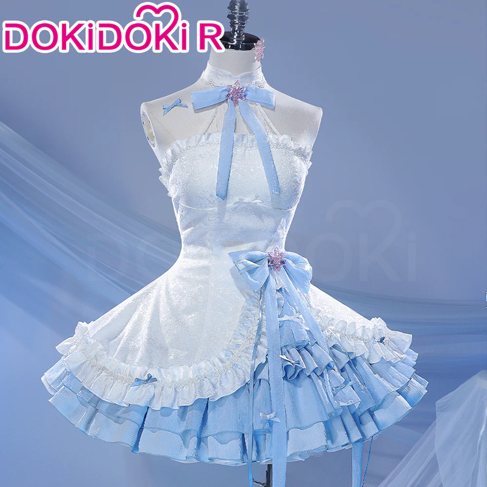 DokiDoki-R Anime Cosplay Remm Costume Blue White Dress Prisma Wing Glass Edition - Image 3