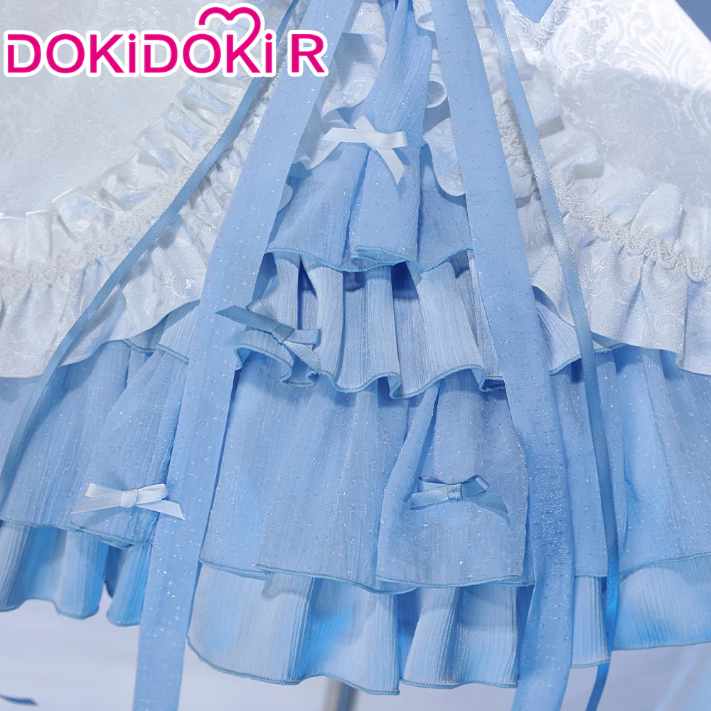DokiDoki-R Anime Cosplay Remm Costume Blue White Dress Prisma Wing Glass Edition - Image 5