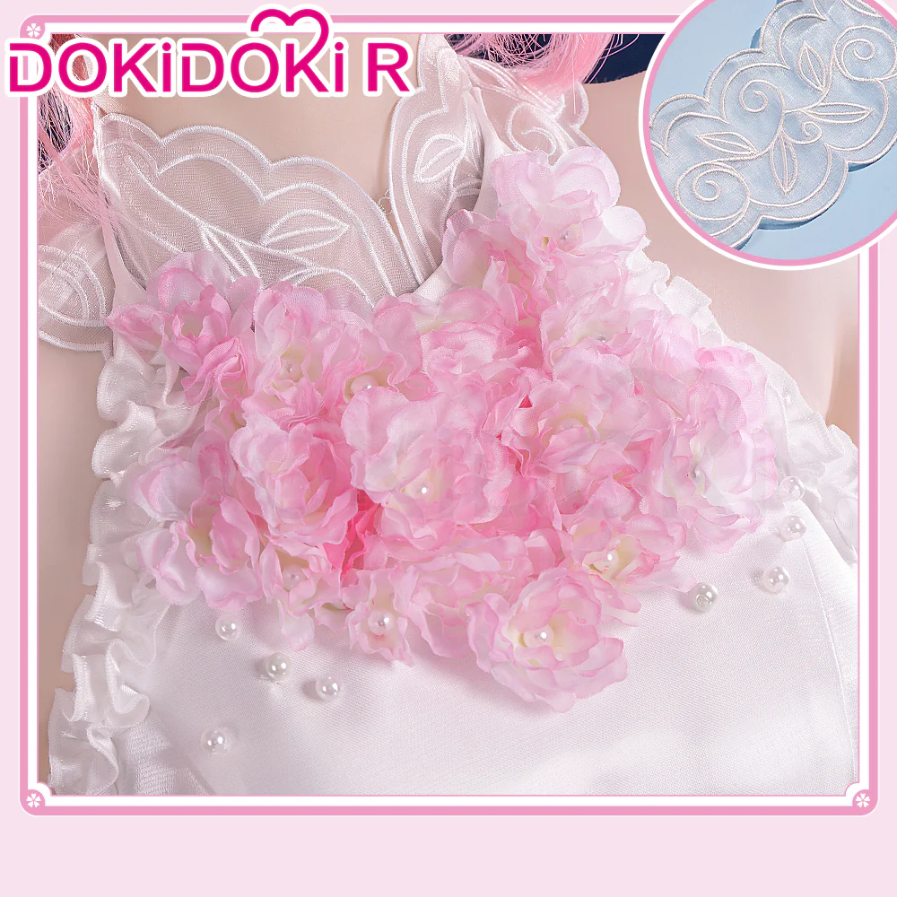 DokiDoki-R Cosplay Costume Sakura Pink Sweet Dress White - Image 4