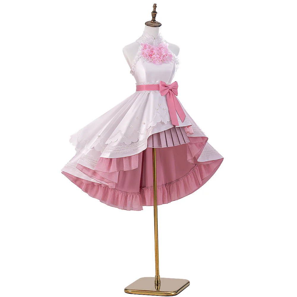 DokiDoki-R Cosplay Costume Sakura Pink Sweet Dress White - Image 8