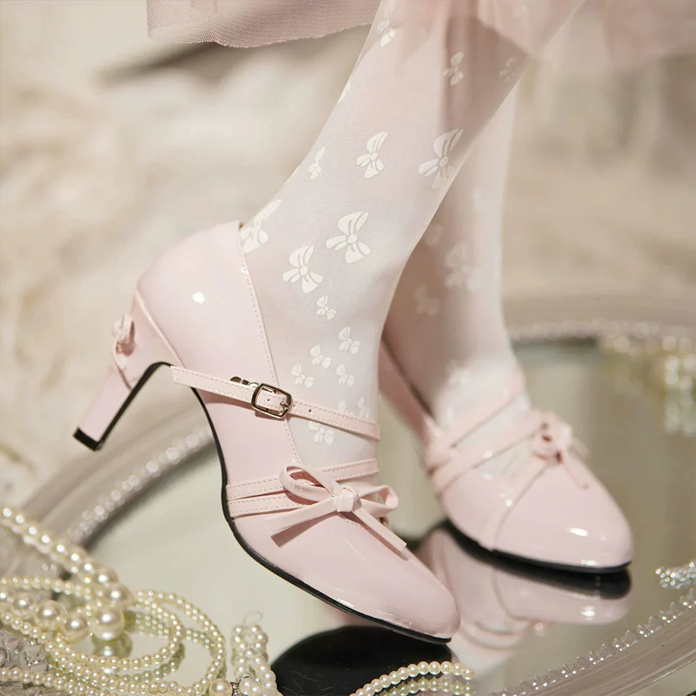 【In Stock】Dokidoki Cosplay Shoes lolita Blue / Green / Pink / White / Black / Red Princess Elegant Cute - Image 4