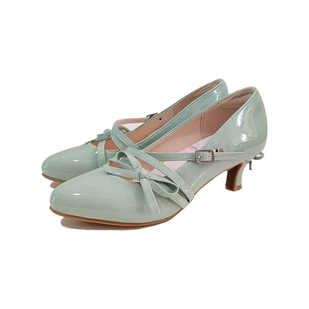 【In Stock】Dokidoki Cosplay Shoes lolita Blue / Green / Pink / White / Black / Red Princess Elegant Cute - Image 7