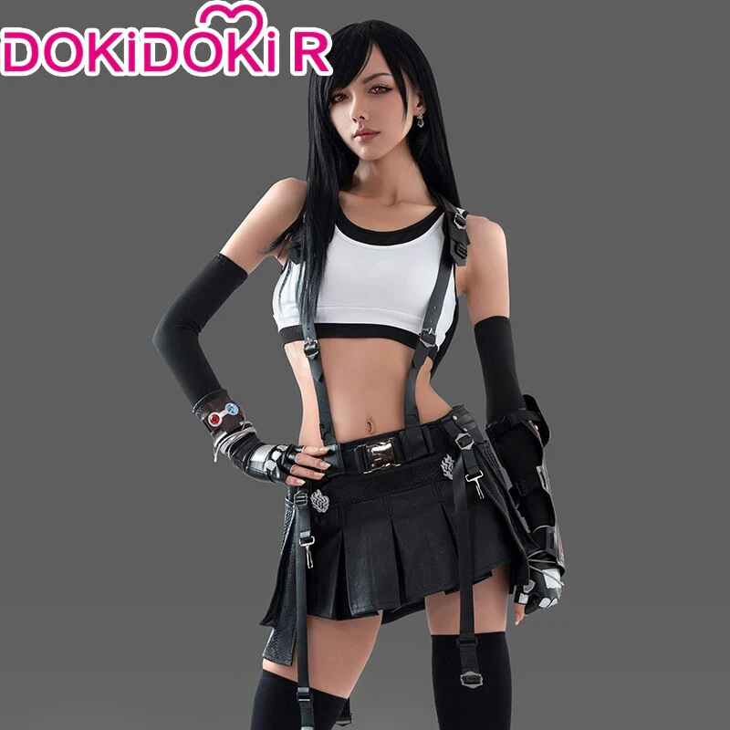 【Partially Ready For Ship】DokiDoki-R Tiiffa Lockhart Cosplay Costume Black White Women