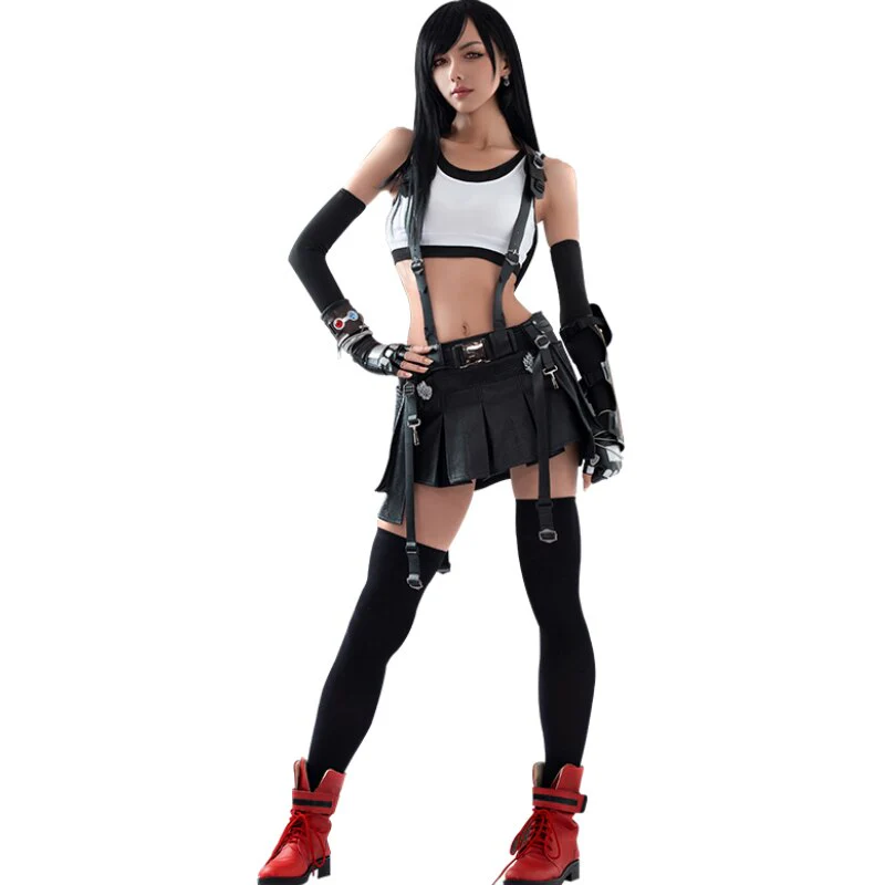 【Partially Ready For Ship】DokiDoki-R Tiiffa Lockhart Cosplay Costume Black White Women - Image 5