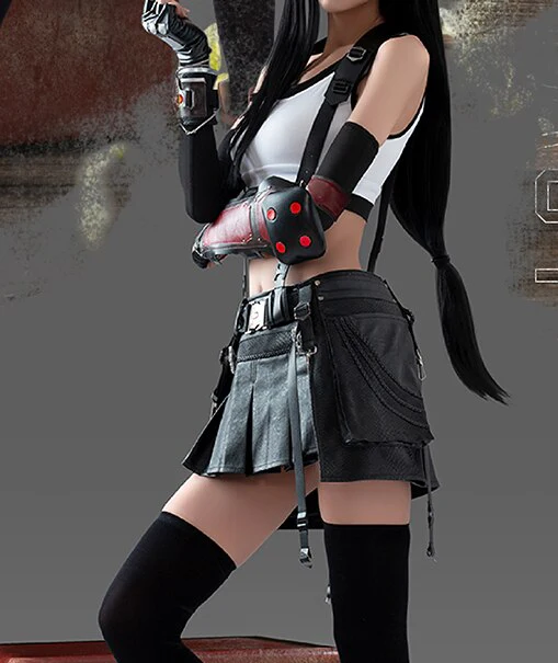 【Partially Ready For Ship】DokiDoki-R Tiiffa Lockhart Cosplay Costume Black White Women - Image 6
