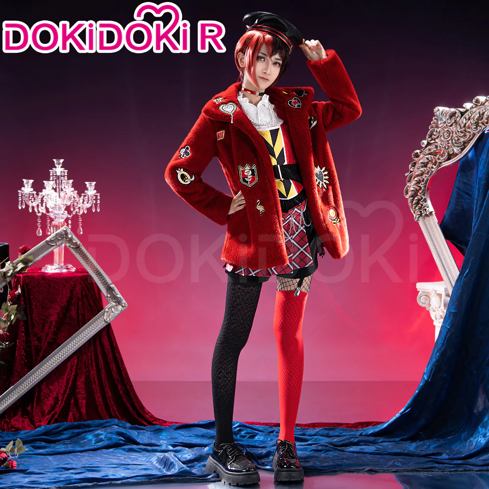 【Partially Ready For Ship】DokiDoki-R Game Anime Cosplay Costume Dream Outfit Red Sweater / Hat - Image 2